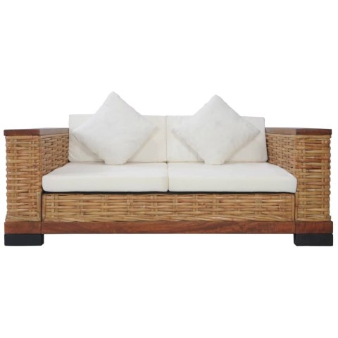 2-cz. zestaw wypoczynkowy, poduszki, brązowy, naturalny rattan 2-cz. zestaw wypoczynkowy, poduszki, brązowy, naturalny rattan