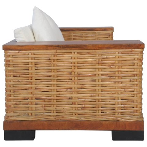 2-cz. zestaw wypoczynkowy, poduszki, brązowy, naturalny rattan 2-cz. zestaw wypoczynkowy, poduszki, brązowy, naturalny rattan
