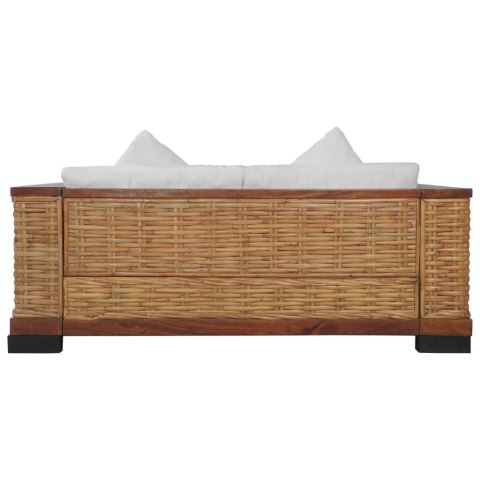 2-cz. zestaw wypoczynkowy, poduszki, brązowy, naturalny rattan 2-cz. zestaw wypoczynkowy, poduszki, brązowy, naturalny rattan