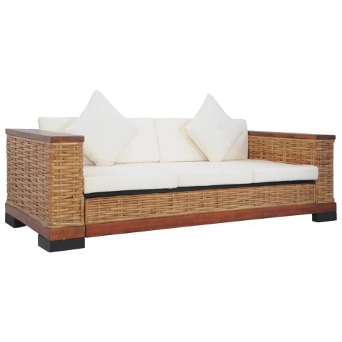 2-cz. zestaw wypoczynkowy, poduszki, brązowy, naturalny rattan 2-cz. zestaw wypoczynkowy, poduszki, brązowy, naturalny rattan