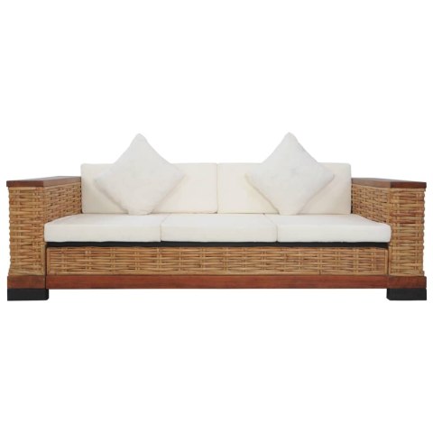 2-cz. zestaw wypoczynkowy, poduszki, brązowy, naturalny rattan 2-cz. zestaw wypoczynkowy, poduszki, brązowy, naturalny rattan