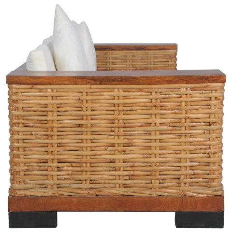 2-cz. zestaw wypoczynkowy, poduszki, brązowy, naturalny rattan 2-cz. zestaw wypoczynkowy, poduszki, brązowy, naturalny rattan