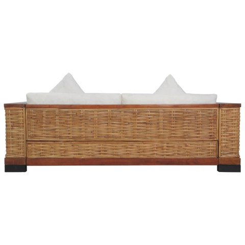 2-cz. zestaw wypoczynkowy, poduszki, brązowy, naturalny rattan 2-cz. zestaw wypoczynkowy, poduszki, brązowy, naturalny rattan
