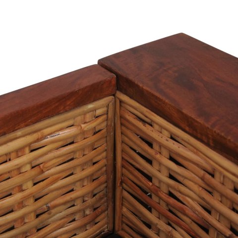 2-cz. zestaw wypoczynkowy, poduszki, brązowy, naturalny rattan 2-cz. zestaw wypoczynkowy, poduszki, brązowy, naturalny rattan