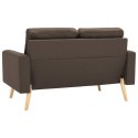 2-osobowa sofa, brązowa, tapicerowana tkaniną