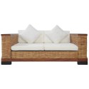 VidaXL 2-osobowa sofa z poduszkami, brązowa, naturalny rattan