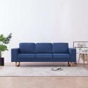 VidaXL 3-osobowa sofa tapicerowana tkaniną, niebieska