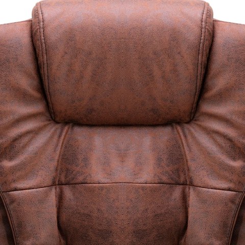 Masujące krzesło biurowe, jasnobrązowe, sztuczna skóra zamszowa