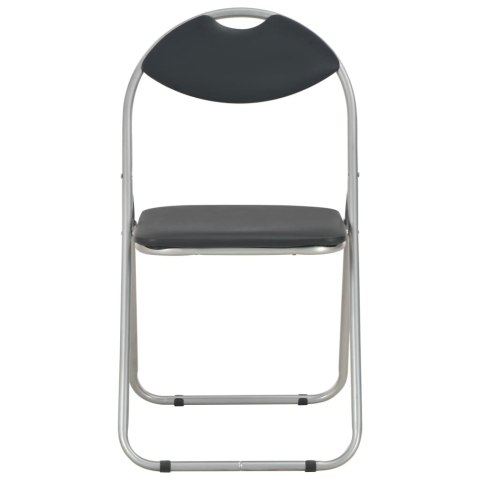 Składane krzesła jadalniane, 6 szt., czarne, sztuczna skóra