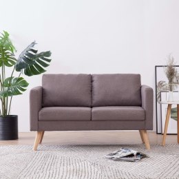 VidaXL Sofa 2-osobowa, tapicerowana tkaniną, taupe