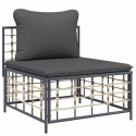 VidaXL 6 Piece Patio Lounge Set with Cushions Anthracite Poly Rattan