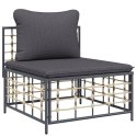 VidaXL 6 Piece Patio Lounge Set with Cushions Anthracite Poly Rattan