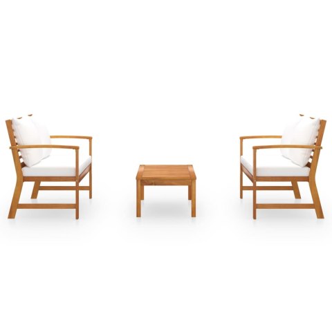 3-cz. zestaw wypoczynkowy do ogrodu, poduszki, drewno akacjowe