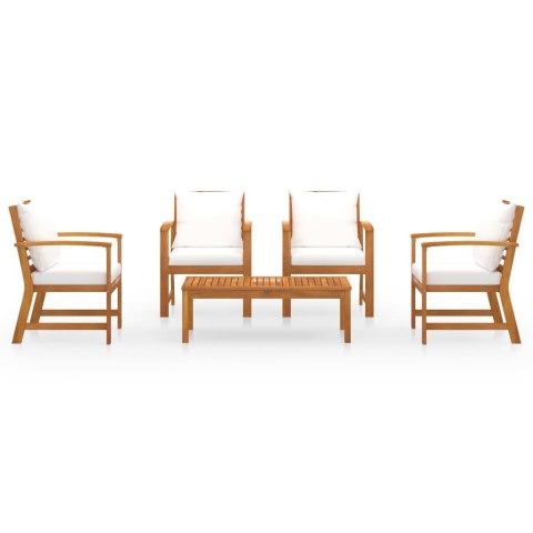 5-cz. zestaw wypoczynkowy do ogrodu, poduszki, drewno akacjowe