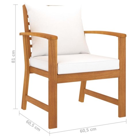 5-cz. zestaw wypoczynkowy do ogrodu, poduszki, drewno akacjowe