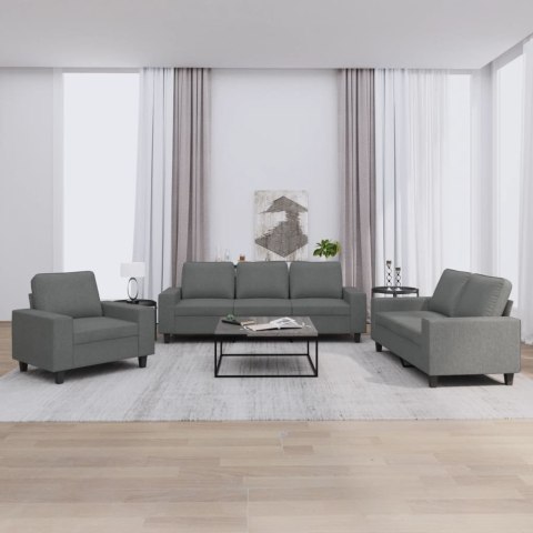 VidaXL 3 Piece Sofa Set Dark Gray Fabric