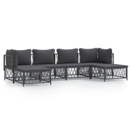 VidaXL 6 Piece Patio Lounge Set with Cushions Anthracite Steel