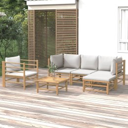 VidaXL 6 Piece Patio Lounge Set with Light Gray Cushions Bamboo