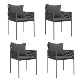 VidaXL Patio Chairs with Cushions 4 pcs Black 21.3