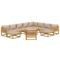 VidaXL 12 Piece Patio Lounge Set with Taupe Cushions Solid Wood
