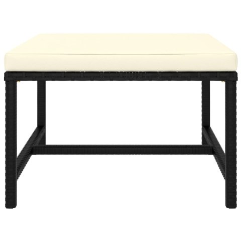 4-częściowa sofa ogrodowa, poduszki, rattan PE, czarna