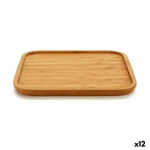 Tacka do przekąsek Kwadratowy Brązowy Bambus 25 x 1,5 x 25 cm (12 Sztuk)