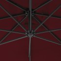 Parasol wiszący ze stalowym słupkiem, 250x250 cm, czerwone wino