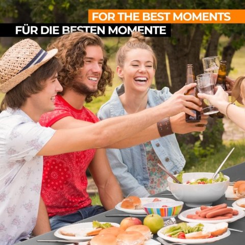 Jago Stół składany 183 cm dla 8 osób - czarny