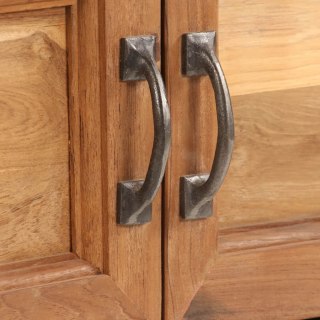 Szafka TV, drewno tekowe z recyklingu i stal, 120 x 30 x 40 cm