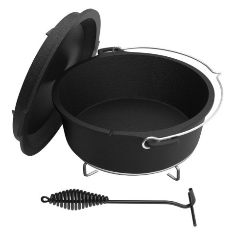 Broil-master® Kociołek żeliwny z nóżkami, z podkładką 13 L