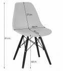 Krzesło OSAKA cynober / nogi naturalne x 3