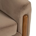 Fotel Naturalny Taupe Drewno kauczukowe Foam Materiał 87 x 80 x 81 cm