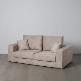 Sofa Beżowy Włókno drewno sosnowe Guma Piankowa 206 x 88 x 100 cm
