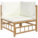 VidaXL 10 Piece Patio Lounge Set with Cream White Cushions Bamboo