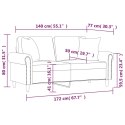 VidaXL 2-osobowa sofa z poduszkami, ciemnozielona, 140 cm, aksamit