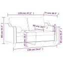 VidaXL 2-osobowa sofa z poduszkami, jasnoszara, 120 cm, tkanina