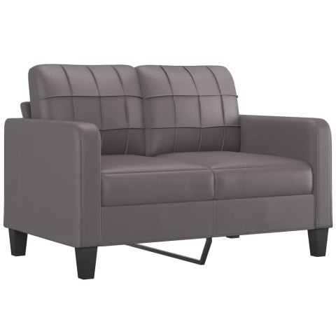 2-osobowa sofa z poduszkami, szara, 120 cm, sztuczna skóra