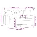 VidaXL 2-osobowa sofa z poduszkami, szara, 120 cm, sztuczna skóra