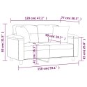 VidaXL 2-osobowa sofa z poduszkami, szara, 120 cm, sztuczna skóra