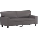 VidaXL 2-osobowa sofa z poduszkami, szara, 140 cm, sztuczna skóra