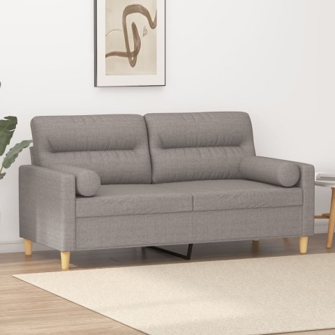 VidaXL 2-osobowa sofa z poduszkami, taupe, 140 cm, tkanina