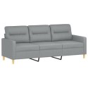 VidaXL 3-osobowa sofa z podnóżkiem, jasnoszara, 180 cm, tkaniną