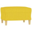 3-osobowa sofa z podnóżkiem, jasnożółty, 180 cm, tkaniną