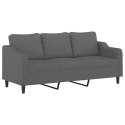 VidaXL 3-osobowa sofa z poduszkami, ciemnoszara, 180 cm, tkanina