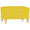 VidaXL Fotel z podnóżkiem, jasnożółty, 60 cm, tkanina