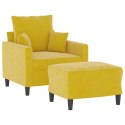 VidaXL Fotel z podnóżkiem, żółty, 60 cm, aksamit