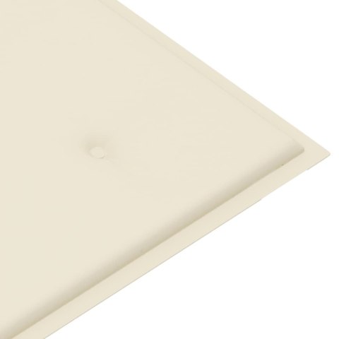 Ławka ogrodowa z kremową poduszką, 112 cm, lite drewno tekowe Ławka ogrodowa z kremową poduszką, 112 cm, lite drewno tekowe