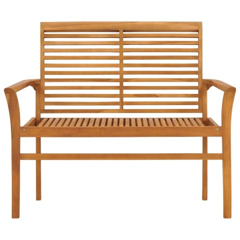 Ławka ogrodowa z kremową poduszką, 112 cm, lite drewno tekowe Ławka ogrodowa z kremową poduszką, 112 cm, lite drewno tekowe
