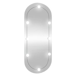 Lustro ścienne z LED, 40x90 cm, szklane, owalne