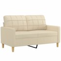 VidaXL 2-osobowa sofa, kremowa, 120 cm, tapicerowana tkaniną